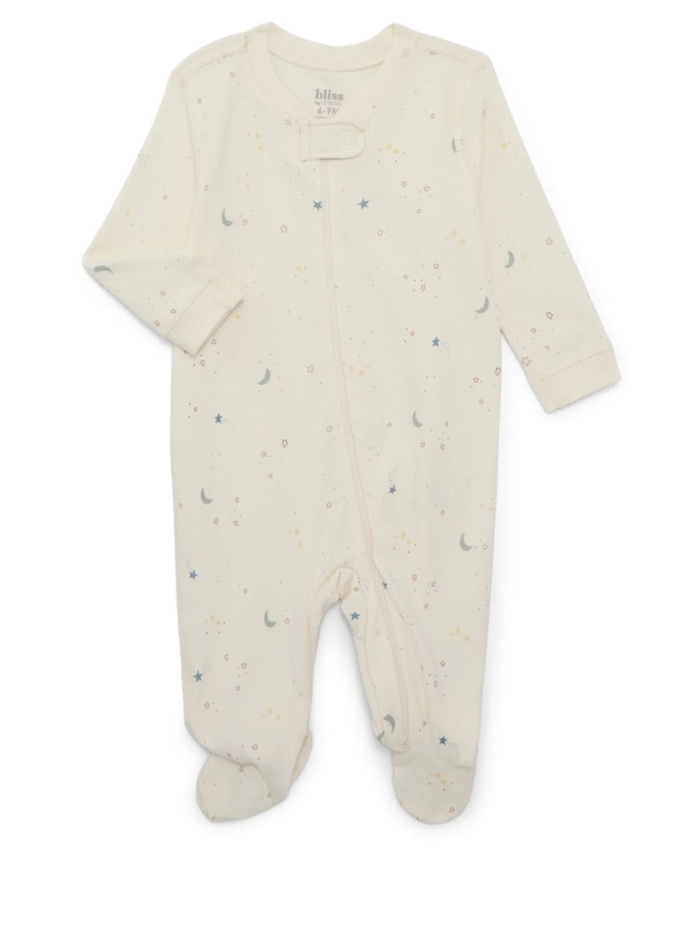 🌛 Newborn Bliss Cream Footed One-Piece with Stars & Moon Print 💫